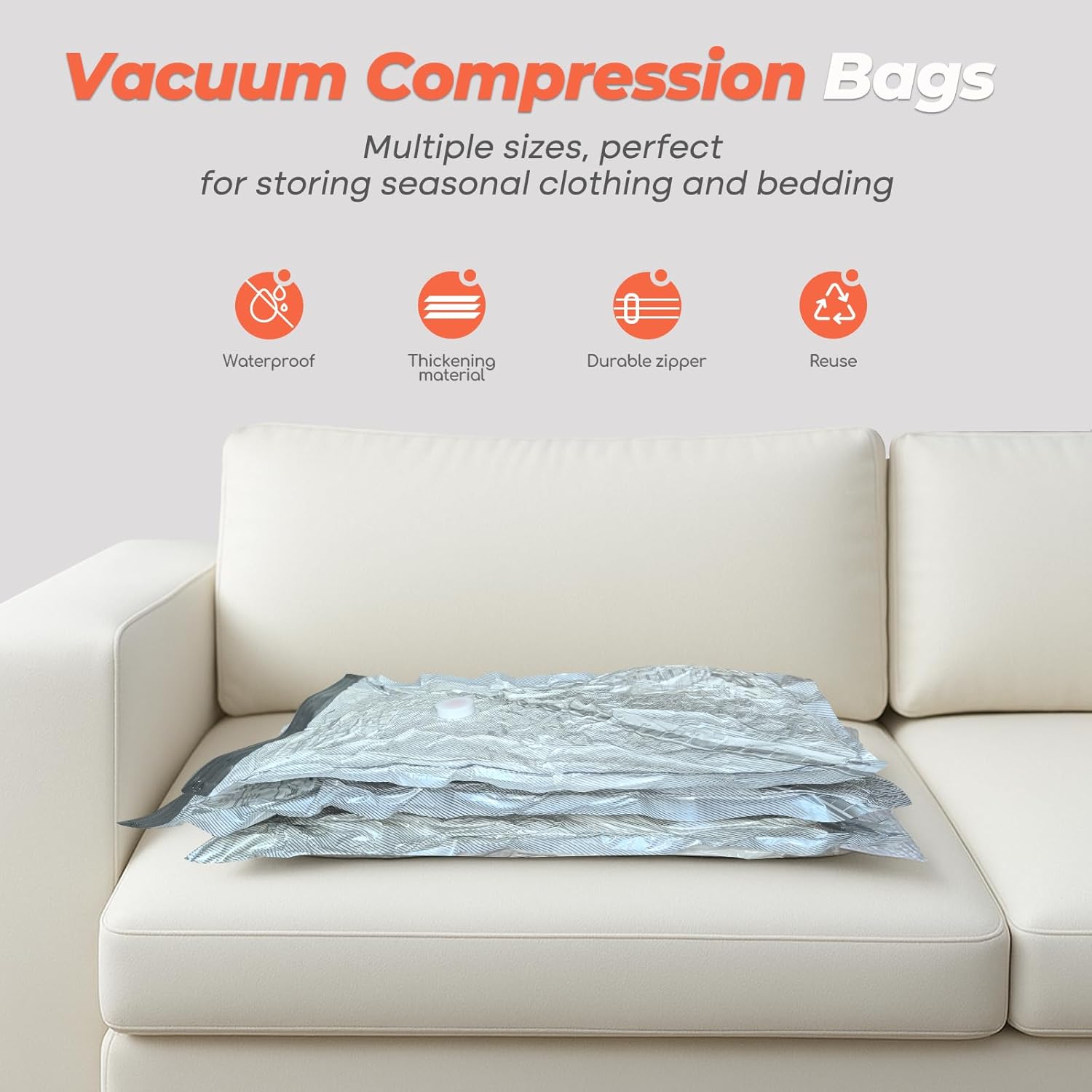 Vacbird Vacuum Storage Bags Set - 18 Pack with Rechargeable Wireless Pump | Large, Medium & Small Sizes for Clothing, Travel & Home