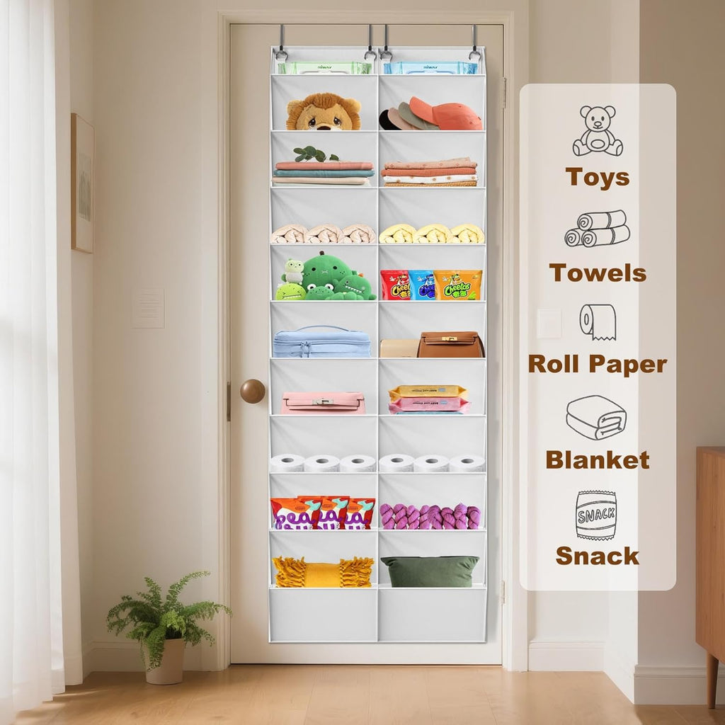 UVIAHOMI Over The Door Shoe Organizer - 10-Tier Clear Pocket Storage for Sneakers, Boots & Heels