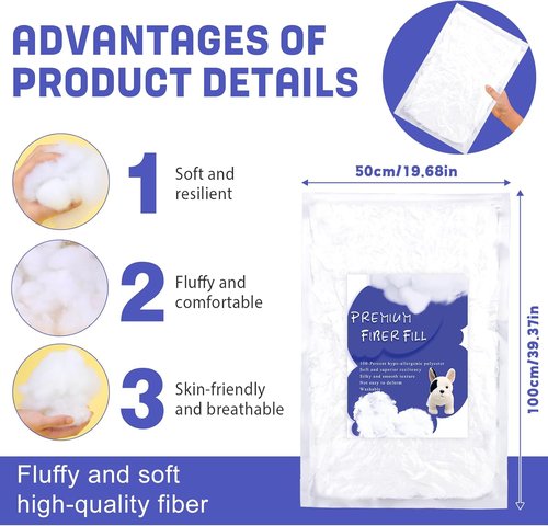 BUTUZE Polyfill Stuffing - 2.6lb Fiberfill for Crafts | Resilient Polyester Fill for Pillows & Home Decor