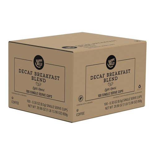 Happy Belly Decaf Light Roast Coffee Pods - Breakfast Blend for Keurig 2.0 | 100 Count