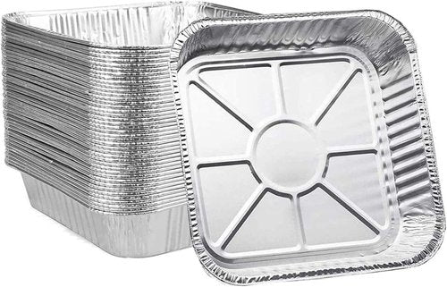 Ailelan Aluminum Foil Pans - 8x8 Disposable Cooking & Storage Pans | 50-Pack for Easy Food Prep