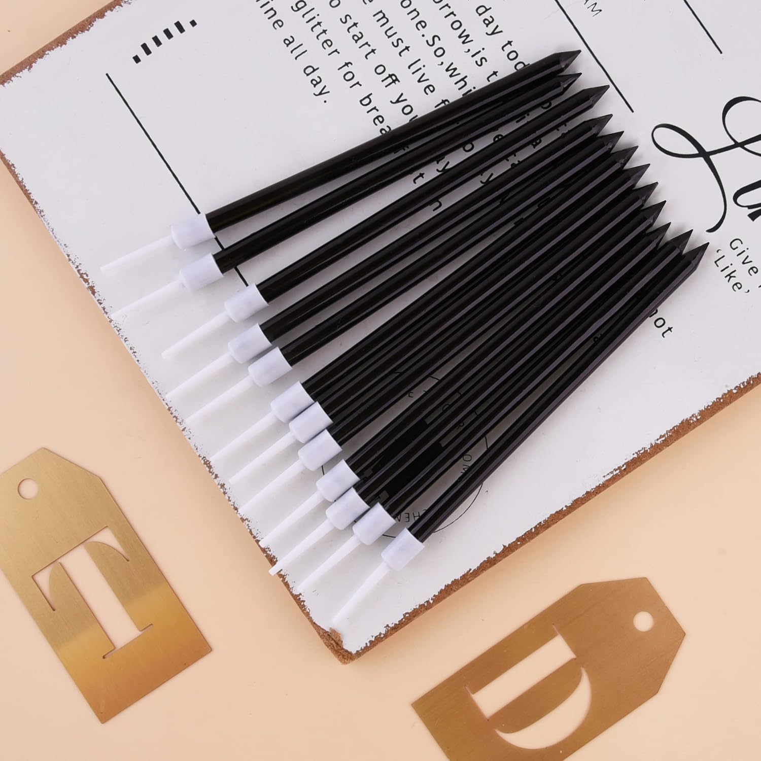 PHD CAKE Black Long Thin Birthday Candles - Perfect for Weddings & Parties | 24 Pack