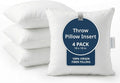 LANE LINEN 18x18 White Throw Pillow Inserts - 4 Pack Fluffy Decorative Couch Pillows for Living Room