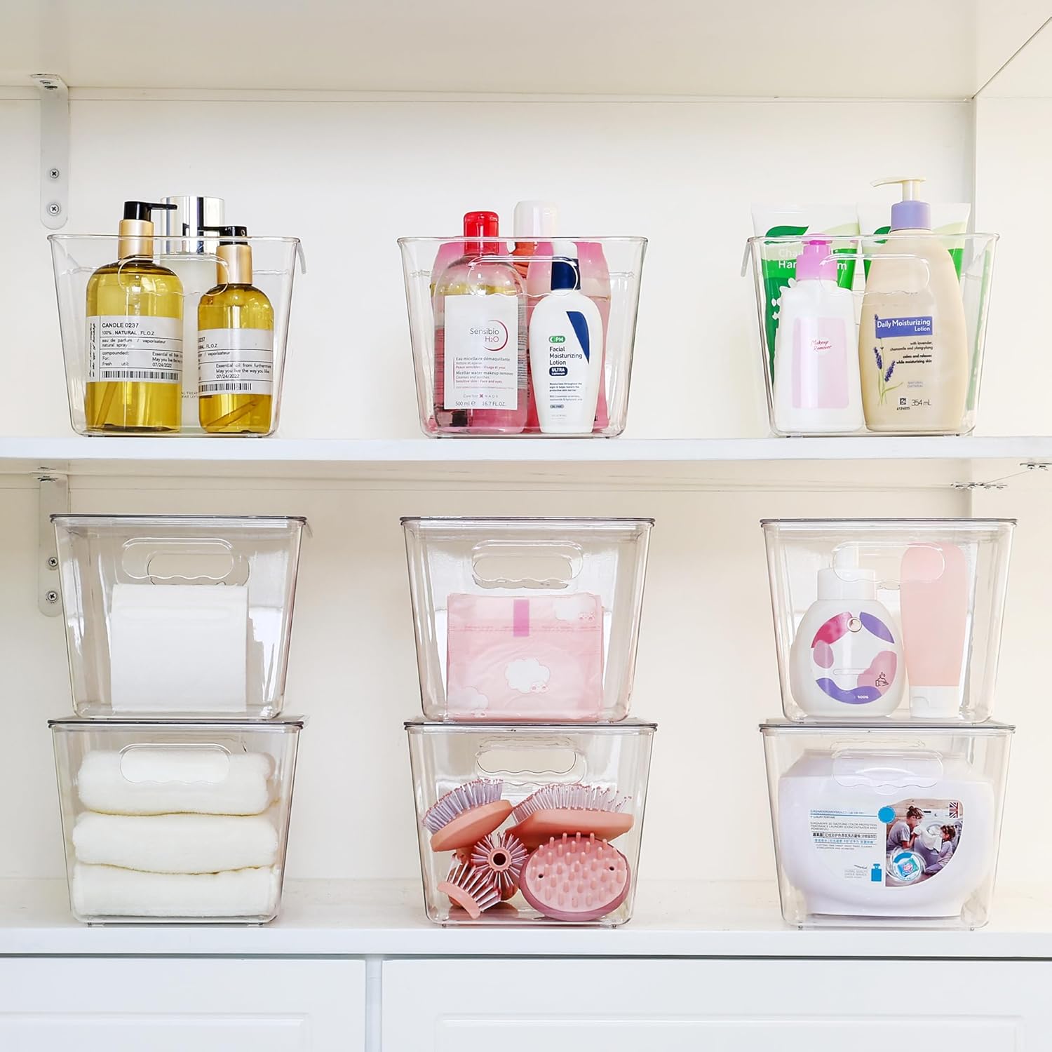 Vtopmart Clear Stackable Storage Bins - 8 Pack Large Plastic Containers with Lids for Pantry Organization