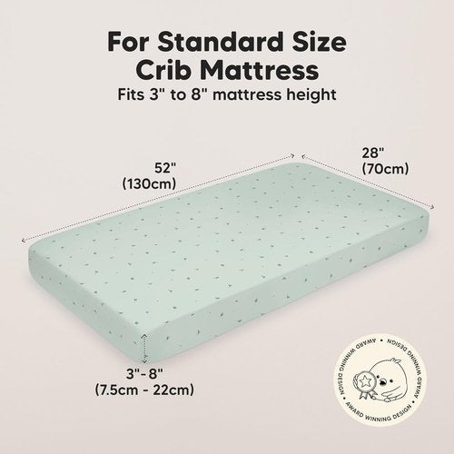 KeaBabies Baby Crib Sheets - Soft & Cozy 2-Pack Fitted Bamboo Toddler Bed Sheets | 52x28, Neutral Bunnies