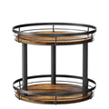 LAMU 12'' Wood Lazy Susan Spice Rack Organizer, 2 Tier Spice Organization for Cabinet, Countertop, Kitchen, Table Top, Pantry, Condiment and Seasoning Rack Organizer