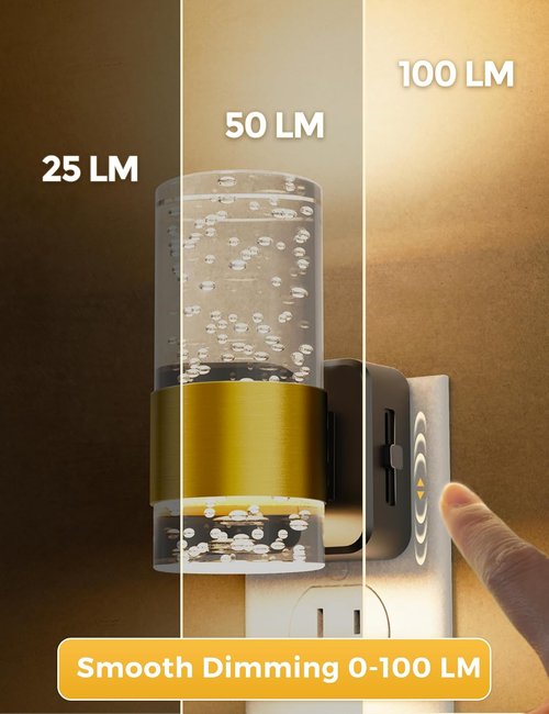 L LOHAS LED Night Light - Adjustable Brightness with Auto Light Sensor | Soft Wall Sconce for Bathroom & Hallway