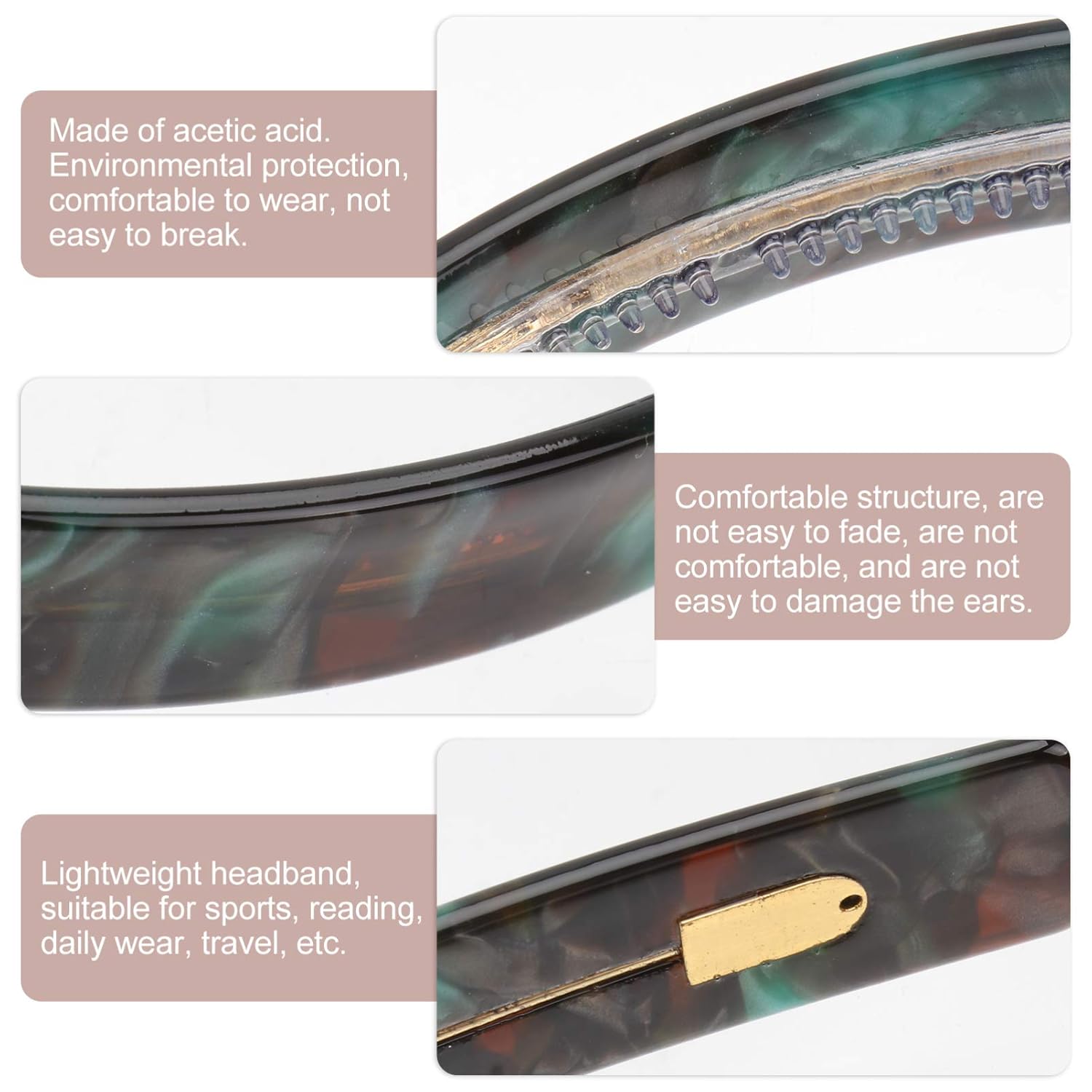Uonlytech Hawksbill Pattern Headband - Non-Slip Hair Wrap Strips & Face Hairband | Stylish Korean Accessory