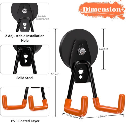 ENUODA Strong Magnetic Hooks - Heavy Duty Utility Storage Hooks for Garage | 4 Pack for Tools & Ladders