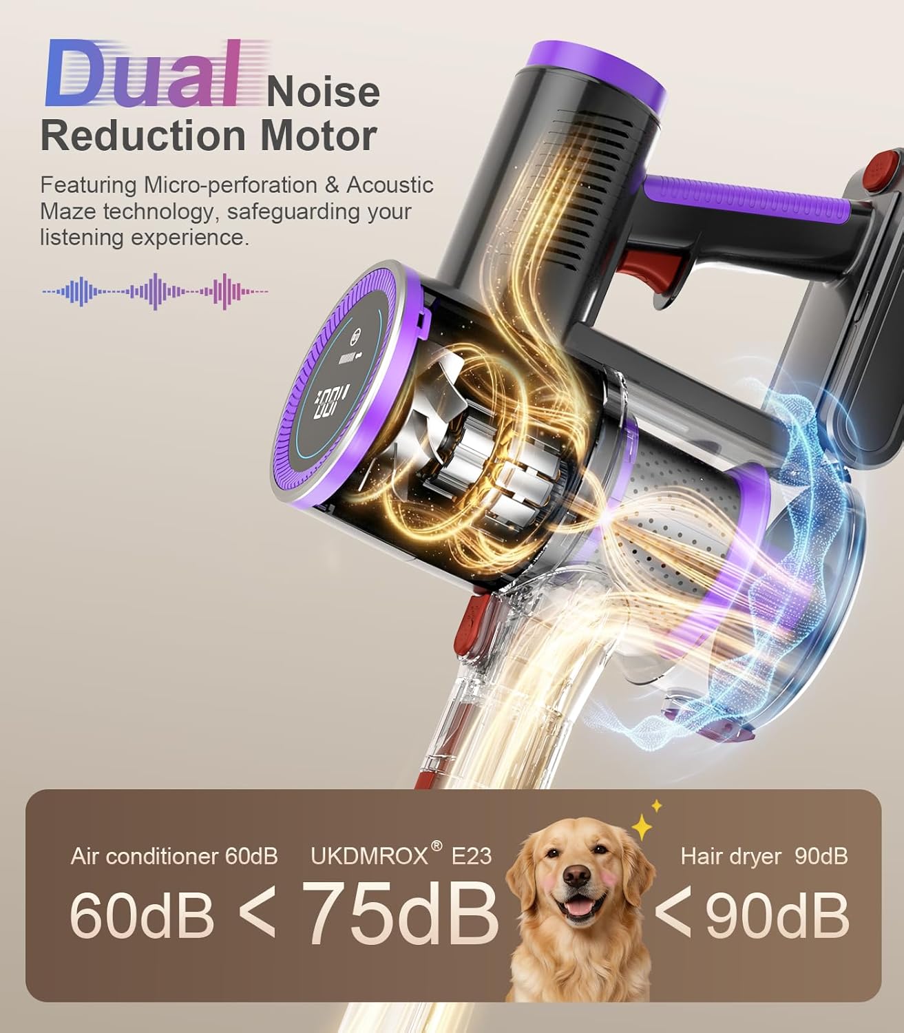 Skiennix Cordless Stick Vacuum Cleaner - 550W Powerful Suction, 45 Mins Runtime | Lightweight & Rechargeable for Home & Pet Hair