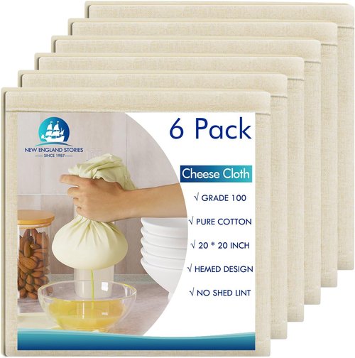 Grade 100 Reusable Cheesecloth by [Brand Name] - 20x20 Inch Unbleached Cotton Strainer for Cooking, Baking & Cheese Making