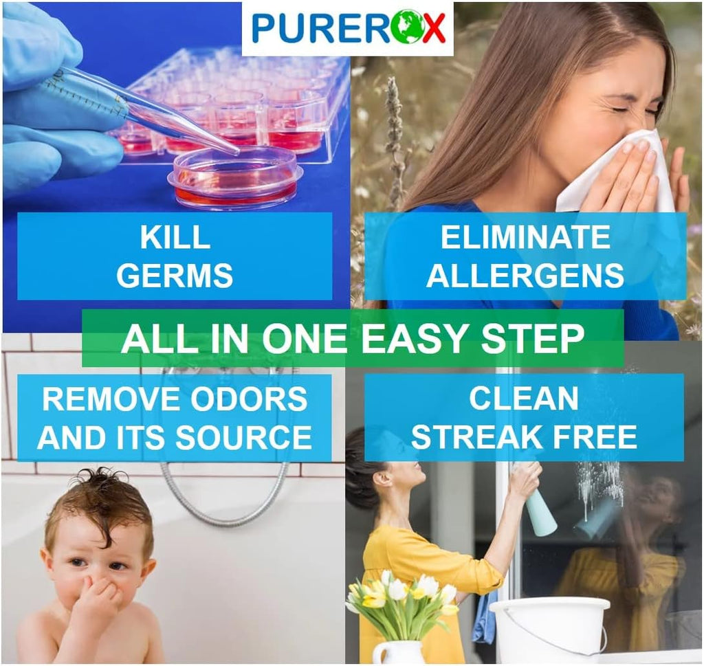 PUREROX Disinfectant Spray - TSA Approved Travel Size (3.4oz, 2-Pack) | Hospital-Grade Virus & Bacteria Eliminator