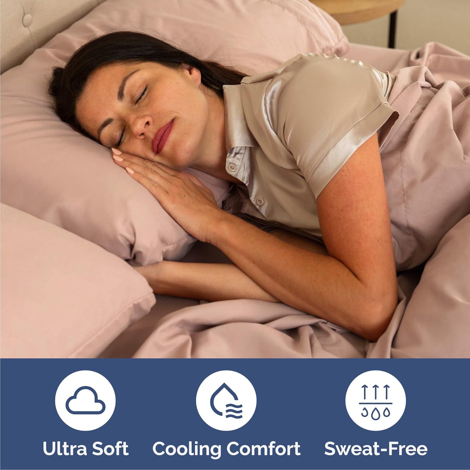 Queen Size 4 Piece Sheet Set - Ultra-Soft & Cooling Hotel Luxury Bedding - Deep Pockets, Wrinkle-Free - Oeko-Tex Certified - Mauve
