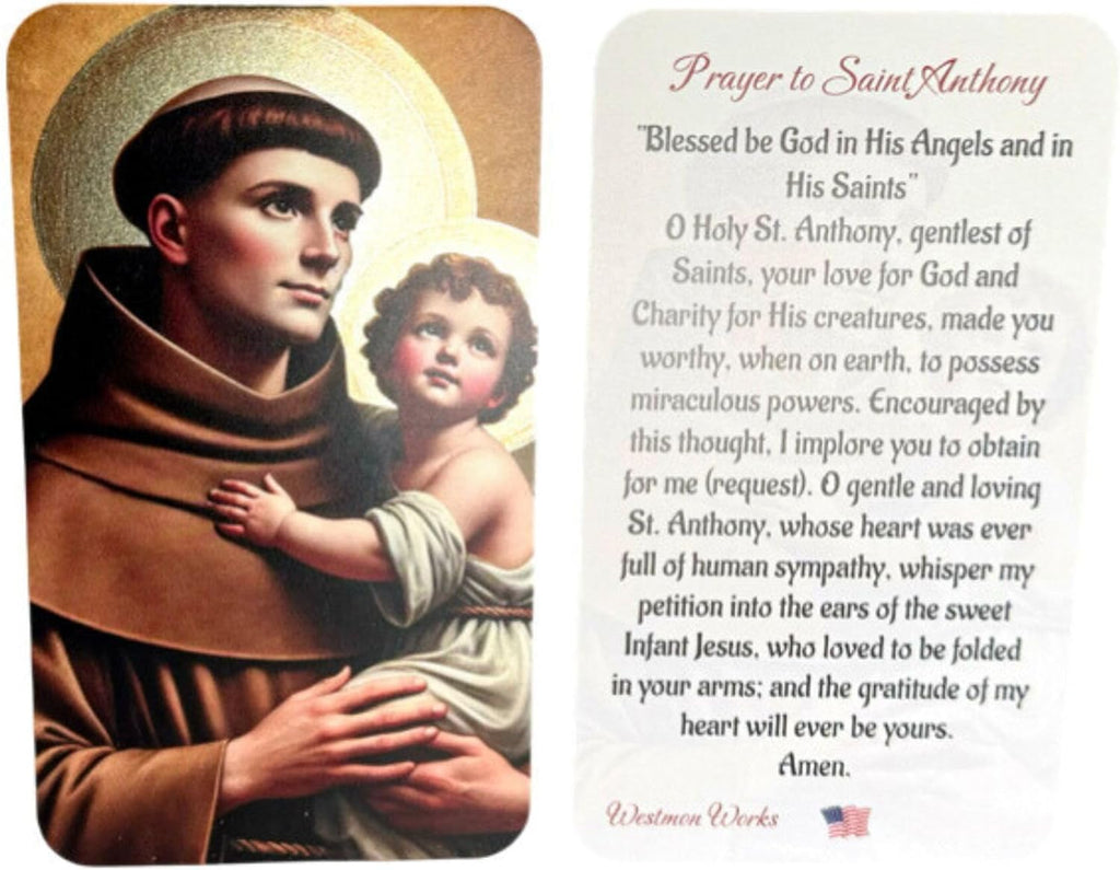 Westmon Works Saint Anthony Statue Kit - Prayer Card for Lost Objects | Made in The USA