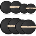 Zopeal 8 Pieces Black Round Restaurant Serving Tray, Plastic Non Slip Surface Food Meals Server Tray with Raised Edges for Home, Kitchen, Restaurant, Cafeteria, Bar (11",14",16",18")