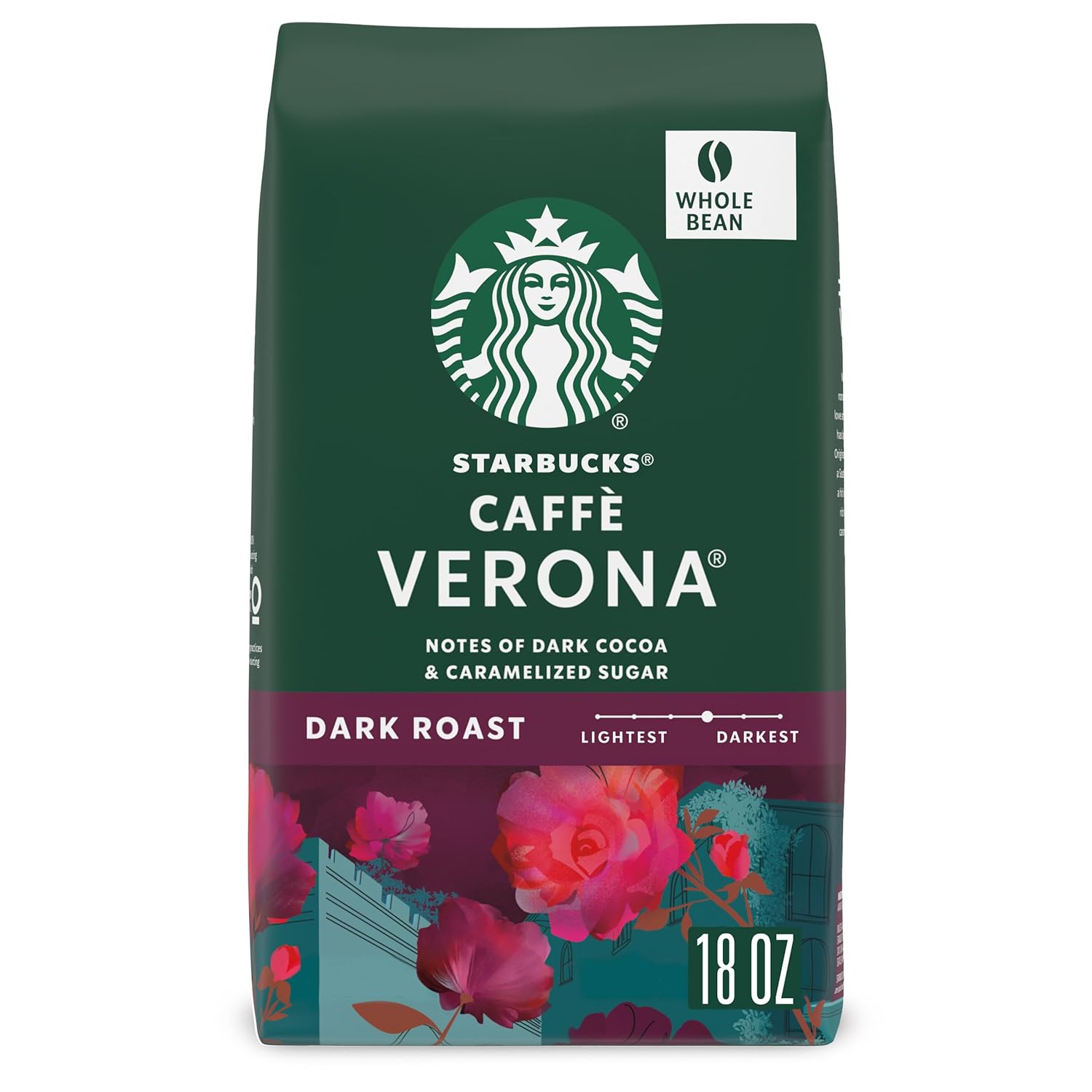 Starbucks Whole Bean Coffee - Dark Roast Caffè Verona, 100% Arabica, 18 oz Bag