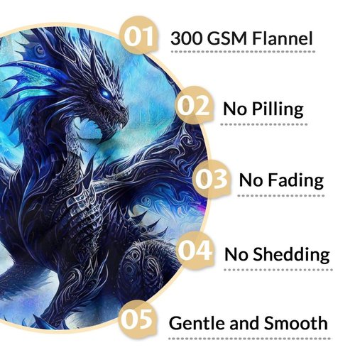 Dragon Blanket - 50 x 60 Throw Size Soft Fuzzy Plush Throws Gifts for Boys - Kids Throw Blankets Stuff for Sofa, Couch
