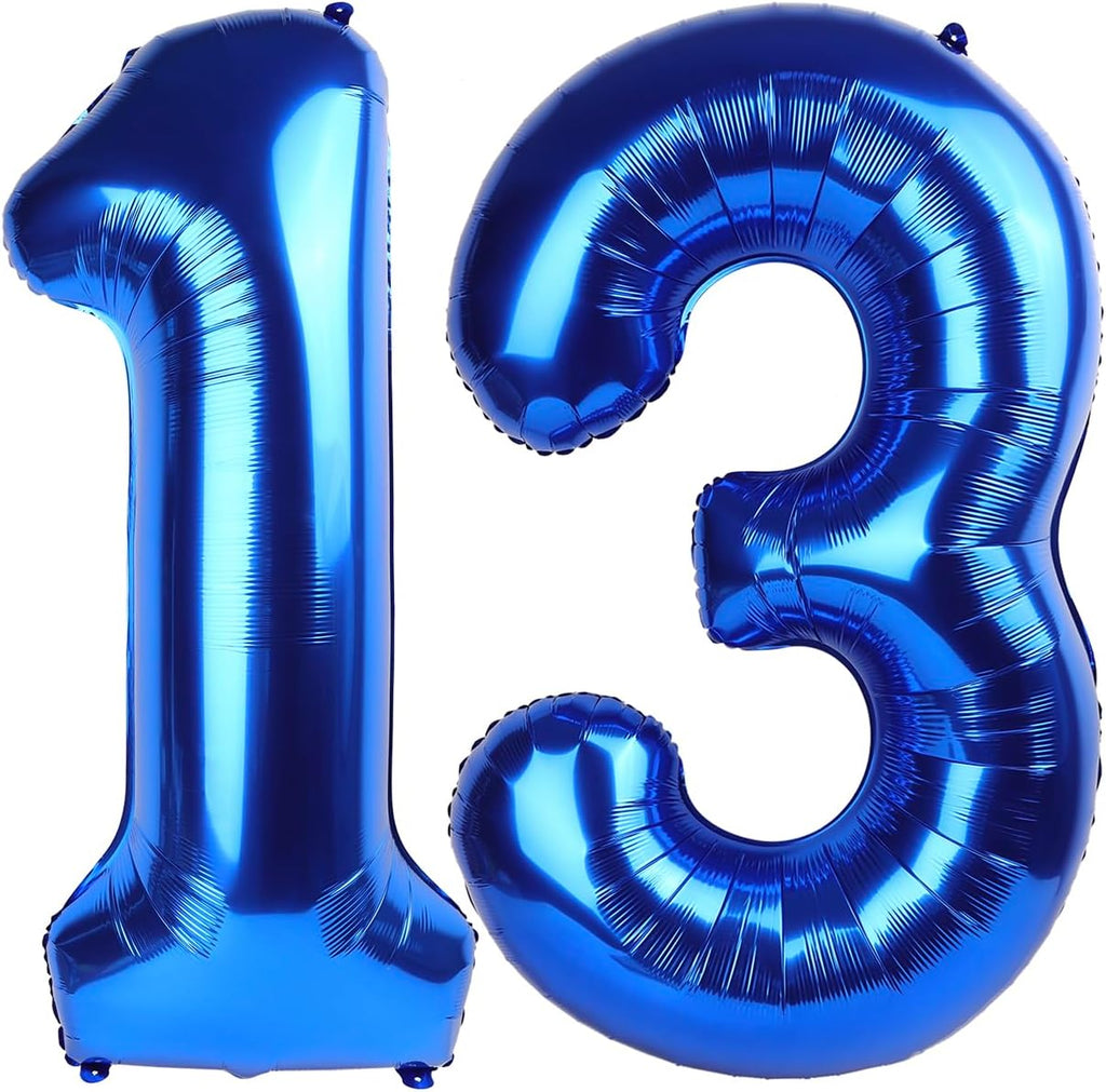 Number 13 Balloon - Navy Blue 40-Inch Birthday Decoration for 13-Year-Olds | Perfect Party Supplies