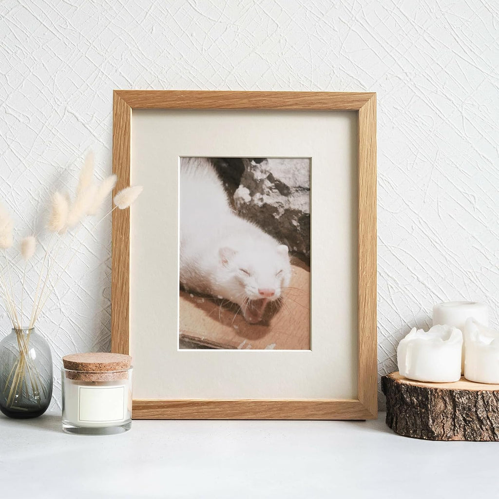 Solid Oak Wood 8x10 Picture Frame by [Brand Name] - Versatile Wall & Tabletop Display | Natural Finish