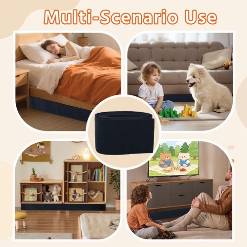 Sokfone Under Couch Blocker for Pets, Toys, Adjustable Elastic Strap to Prevent Items from Falling Under Beds, Sofas and Other Furniture,Fit Furniture with Short and Regular Legs (3in x 132in)