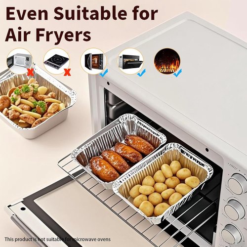 BIBRADAA® 60 Pack Aluminum Pans with Lids,2200ml(4.4LB)/1100ml(2.4LB)/700ml(1.5LB) Foil Pans with Lids,Aluminum Foil Pans,For Catering,Meal Prep and Takeout.