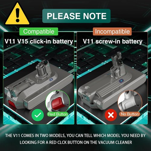 EGR 9000mAh V11 Battery Replacement - Compatible with Dyson V11 & V15 | Easy Click-In Installation