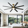 DWVO 65 Inch Ceiling Fans with Light and Remote, 8 Blade Large Ceiling Fan with Quiet Reversible DC Motor, 6-Speed, Dimmable 3 Color Temperatures, Memory Function for Living Room, Dining Room, Bedroom