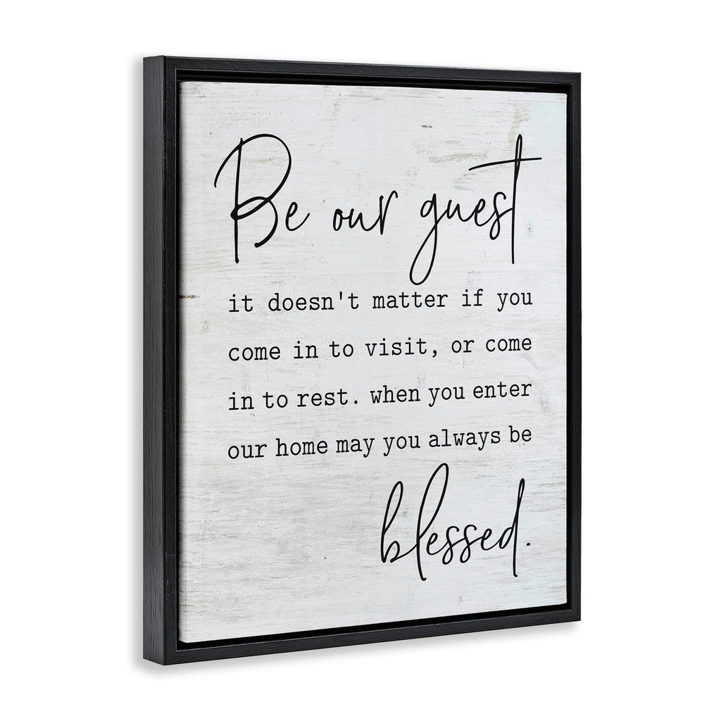 Stupell Industries Be Our Guest Home Family Inspirational Word On Wood Texture Design, Design by Lettered and Lined