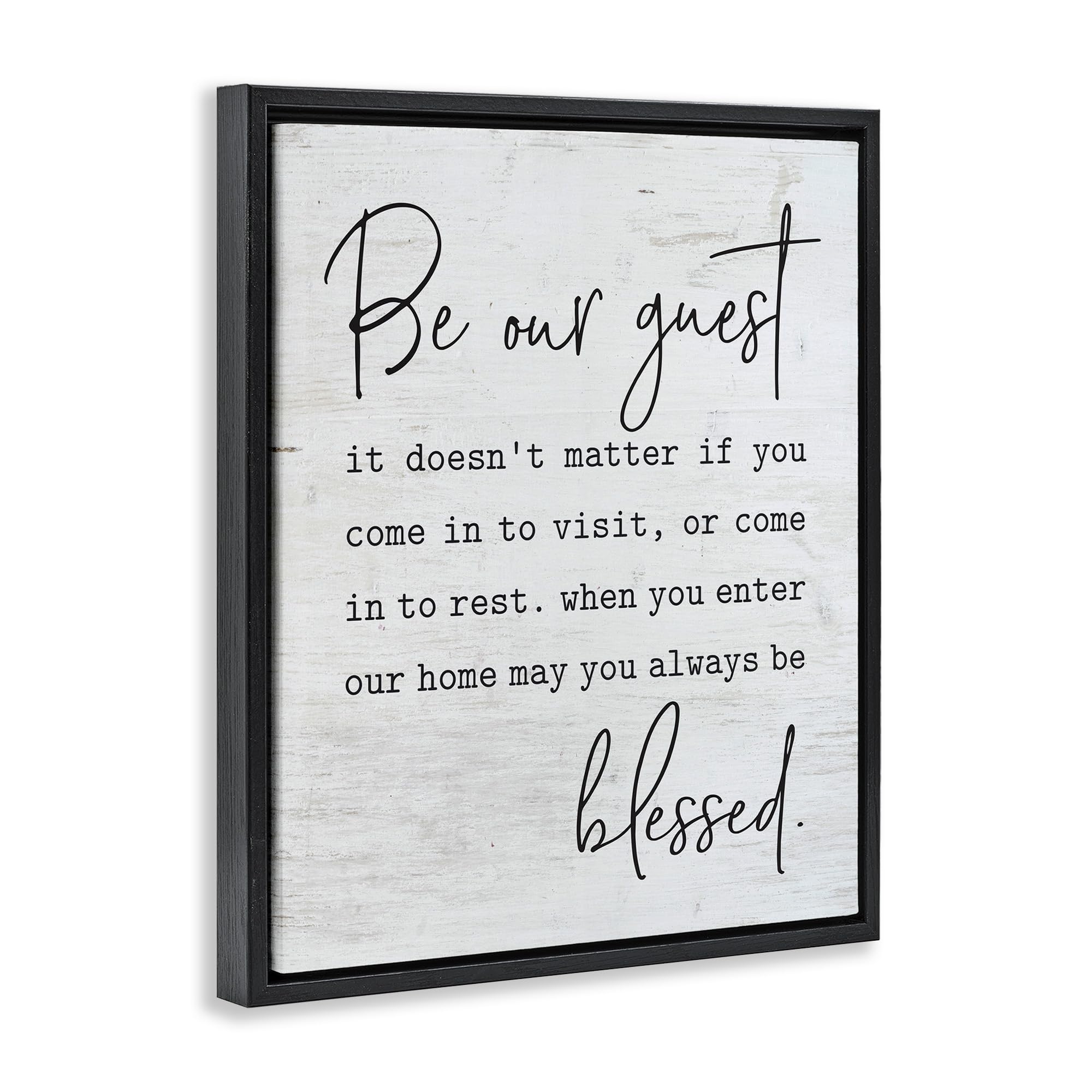 Stupell Industries Be Our Guest Home Family Inspirational Word On Wood Texture Design, Design by Lettered and Lined