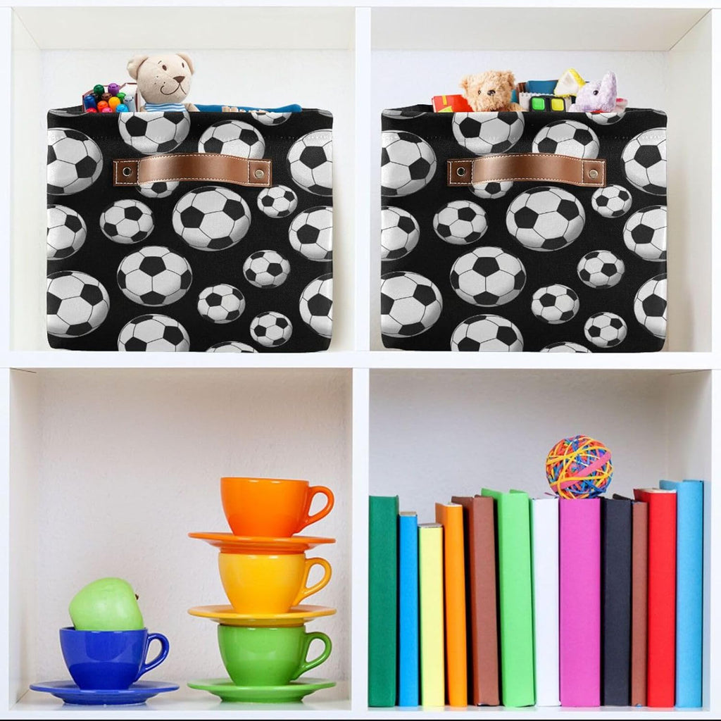 Skiennix Large Canvas Storage Basket - Collapsible Organizer with Handles for Toys & Clothes