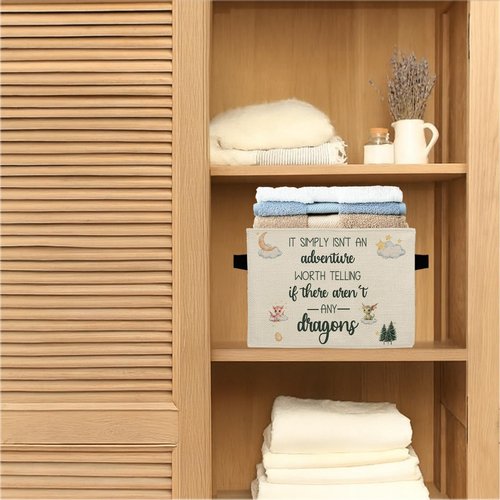 ATBWGT Dragon Nursery Storage Bins Box, Toybox for Boys Girls, Adventure Forest Dragon Foldable Storage Baskets Organizer for Bedroom Bathroom Kids Room Dorm Clothes Toys Books