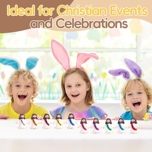 Hearkenlist 100Pcs Little Jesus Figures Jesus Love You Mini PVC to Hide and Seek Christmas Religious Party Favors Sunday School Baptism Gifts