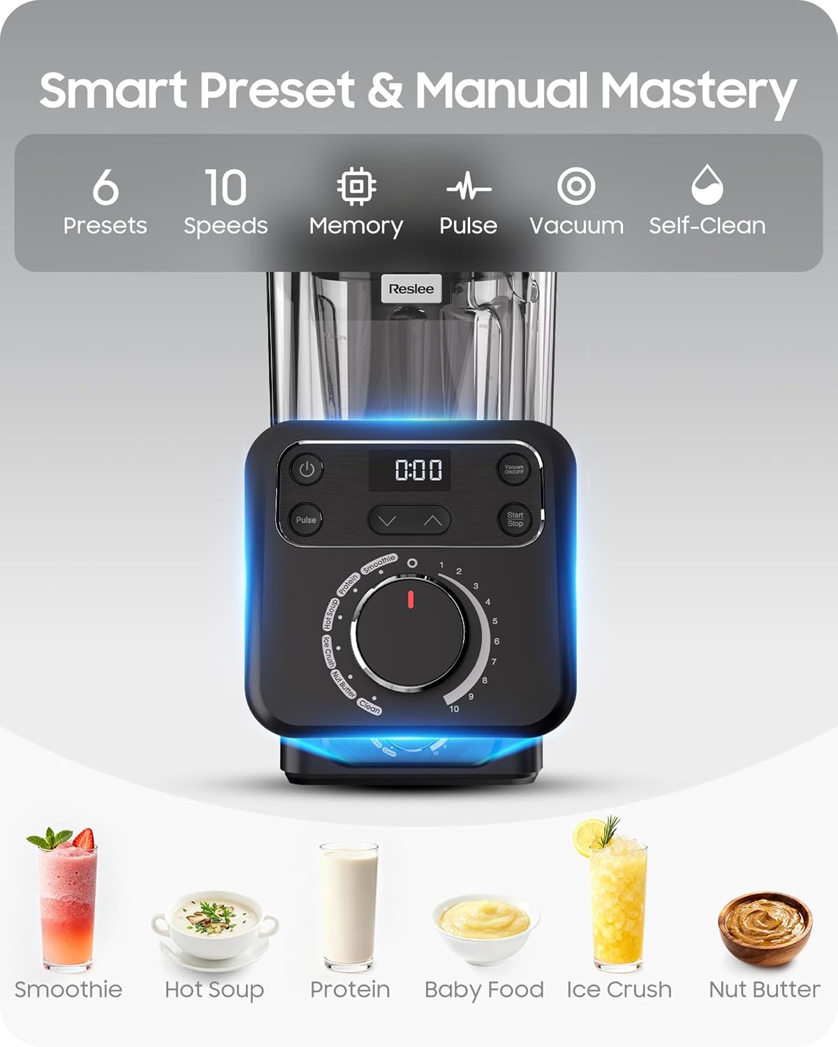 Professional Commercial Vacuum Blender - 2026 Upgrade, 40000 RPM, 56oz Tritan Cup for Smoothies & Soups