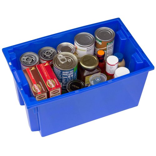 Akro-Mils 35180 Nest and Stack Plastic Storage Container and Distribution Tote, (18-Inch L x 11-Inch W x 6-Inch H), Red, (6-Pack)