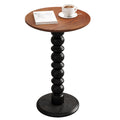 zaowofires Solid Wood Round Side Table, Small Drink Table,Cocktail Table, Wooden Pedestal End Table, Plant Stand for Living Room, Bedroom，Office and Corners(Walnut/Black)