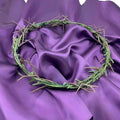 Crown of Thorns | 8'' Christian Wreath with Purple Fabric - Theatrical Props for Lent & Easter Decor