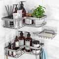 YASONIC Shower Caddy - Rustproof Stainless Steel Bathroom Organizer with Soap Holder & 12 Hooks | Brushed Silver, 3-Pack