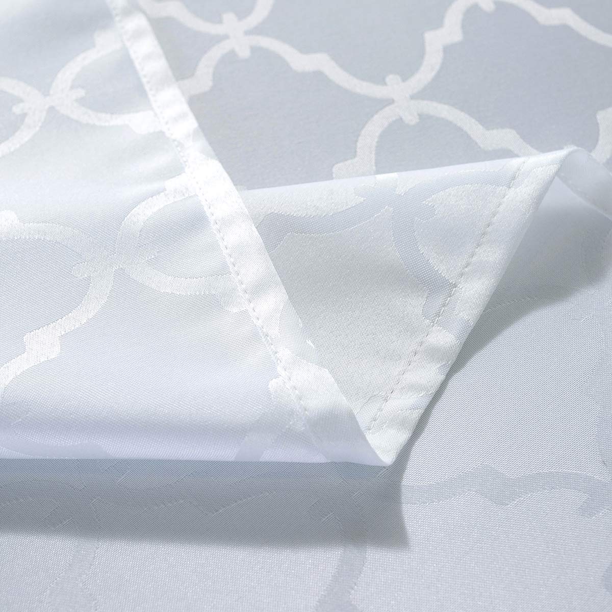 SASTYBALE White Table Cloth Rectangle, Floral Tablecloth Spill Proof Wrinkle Resistant Table Cover for Kitchen Dining, Camping, Parties(Rectangular,60"x120", 10-12 Seats)