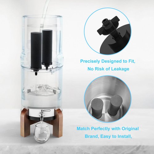 airkitrep Water Filter Replacement for Berkey Water Filter System, 4 Black Elements Activated Carbon Filters, Compatible with Berkey Gravity Water Filtration System, 4 Pack