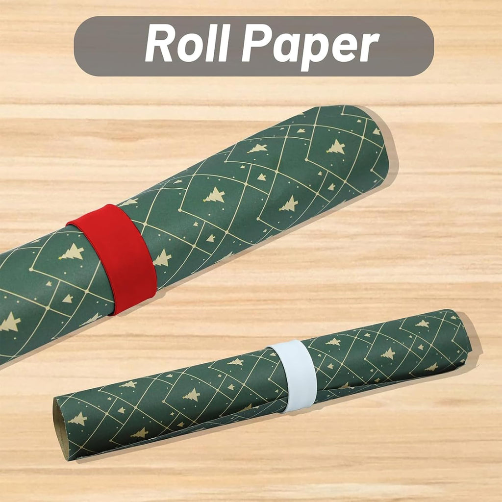 REDANHA Wrapping Paper Holder - 12 Silicone-Covered Metal Strips for Gift Storage | Red, White, Green