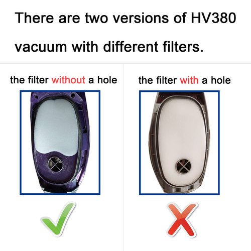 Vacuum Filters Replacement Set for Shark Rocket DuoClean HV380 HV380W HV381 HV382 HV384Q UV380 ZS360 ZS361C ZS362, 4 Foam & Felt Filters 4 Post-Filters, Compare to Part XPMFK320&XPSTFH380