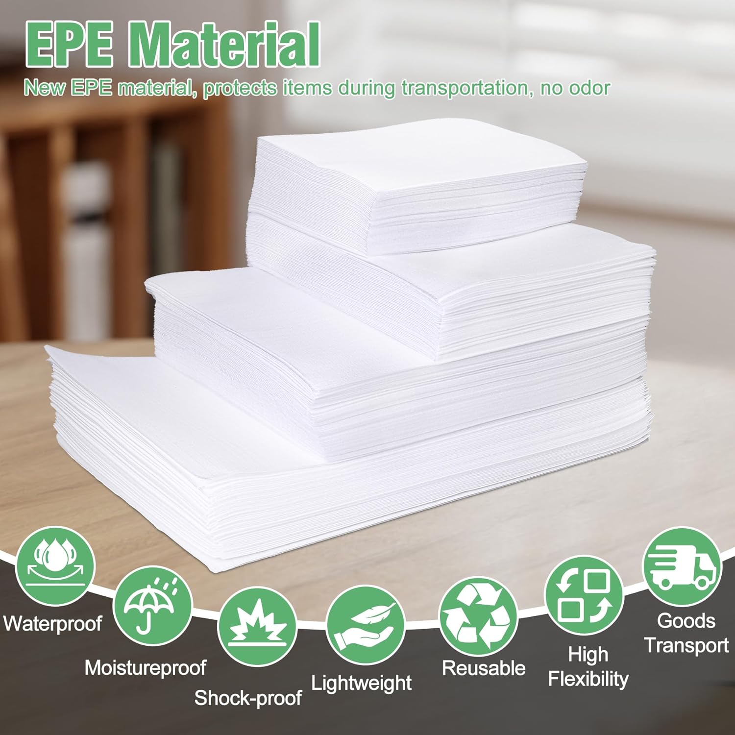 Regine Switzerland Dish Packing Supplies - 540 Pcs Foam Wrap & Fragile Stickers | 4 Sizes Included