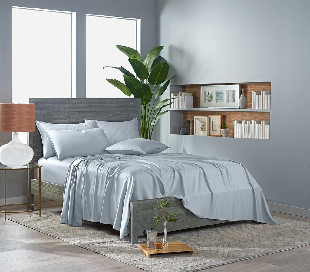 Pure Bamboo King Sheets - Luxuriously Soft 100% Organic Viscose Bed Sheet Set | Cooling & Durable (King, Glacier)
