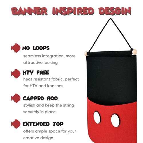 RUNROLE 1 Pocket Felt Fish Extender - 10 Inch Width, Portable, HTV Friendly, Easily Customize, 2026&2027 Single FE for Gift Exchanges and Pixie Dust, Cruise Essentials