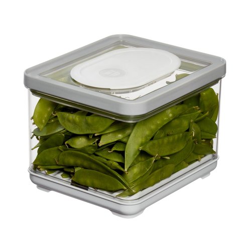 iDesign Small Fridge Produce Bin with Removable Drainage Tray and Lid - Gray