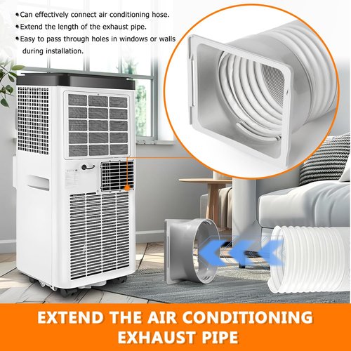 HAUREW Portable Air Conditioner Square Exhaust Hose Coupler 5.9 Inch Square to Round Window Adapter AC Unit Tube Connector Mobile Air Conditioning Accessories for Portable Conditioners(Square)