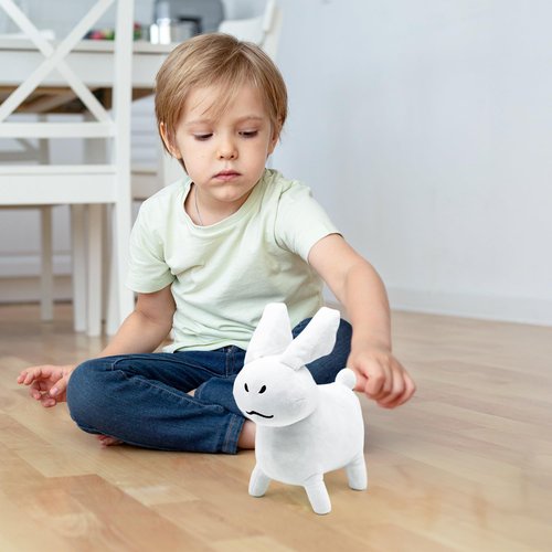 Adenzai White Gubby Rabbit Plush Toy – Soft Forsaken Gubby Plush Stuffed Animal, Cute Game Character Collectible Plushie Gift for Kids and Gamers (Rabbit White Gubby)