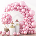 RUBFAC Pearl Pink Balloons - 129-Piece Latex Balloon Garland Kit for Weddings & Parties | 5-18 Inch Sizes