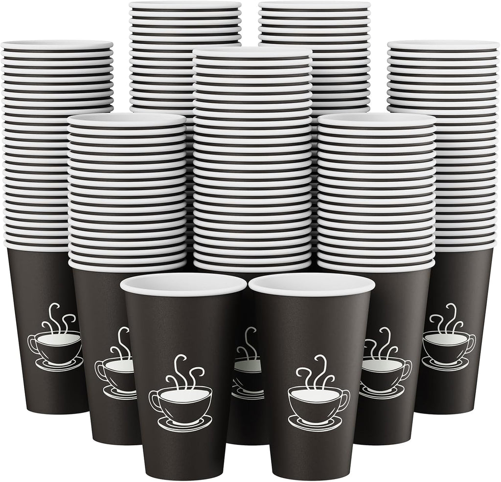 TOPVALUE 16 oz Disposable Paper Coffee Cups - 210 Count for Parties & Everyday Use
