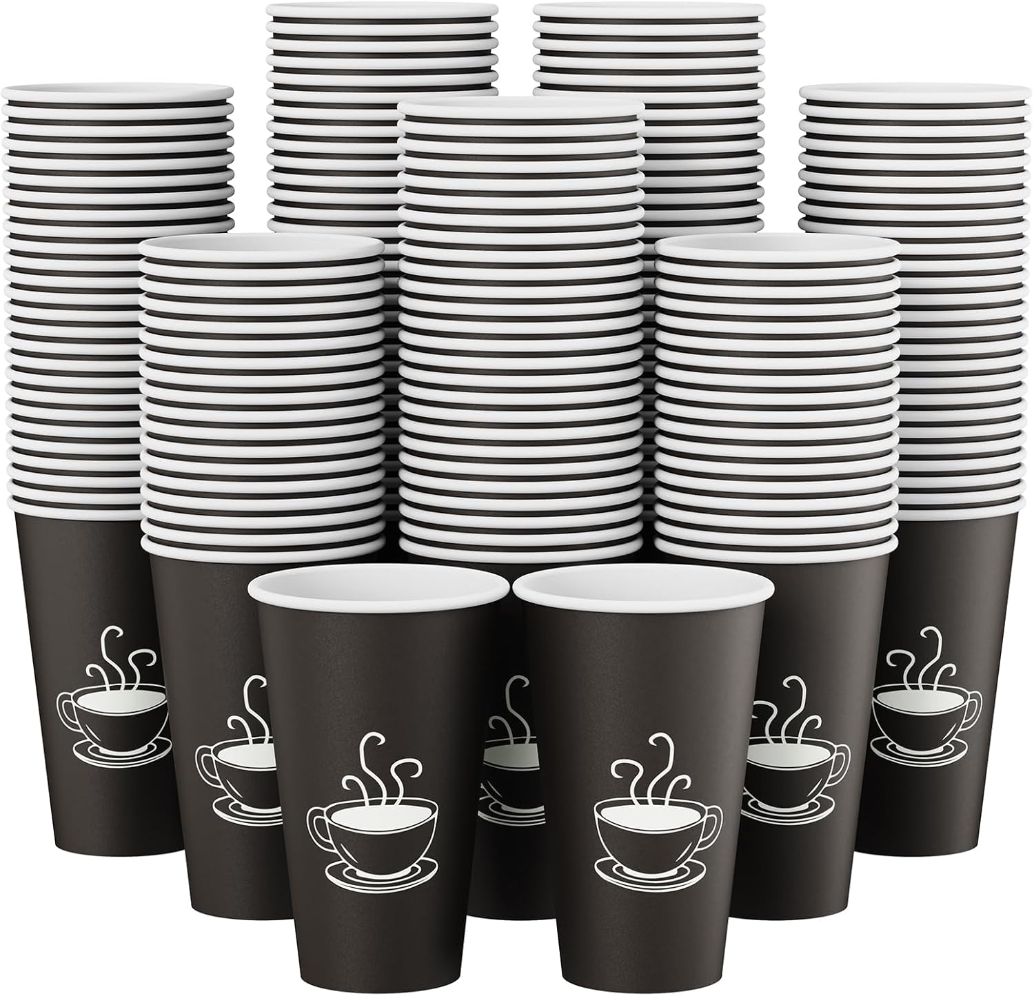 TOPVALUE 16 oz Disposable Paper Coffee Cups - 210 Count for Parties & Everyday Use